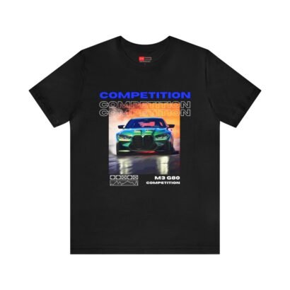 Shop BMW M3 Competition T-Shirt, the ultimate shirt for BMW aficionados and car enthusiasts like you! This exclusive t-shirt combines style and comfort to create a must-have addition to your wardrobe.