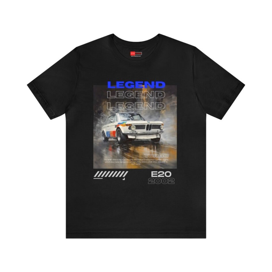 Vintage-inspired BMW 2002 Racing Car T-shirt with BMW Racing Livery.