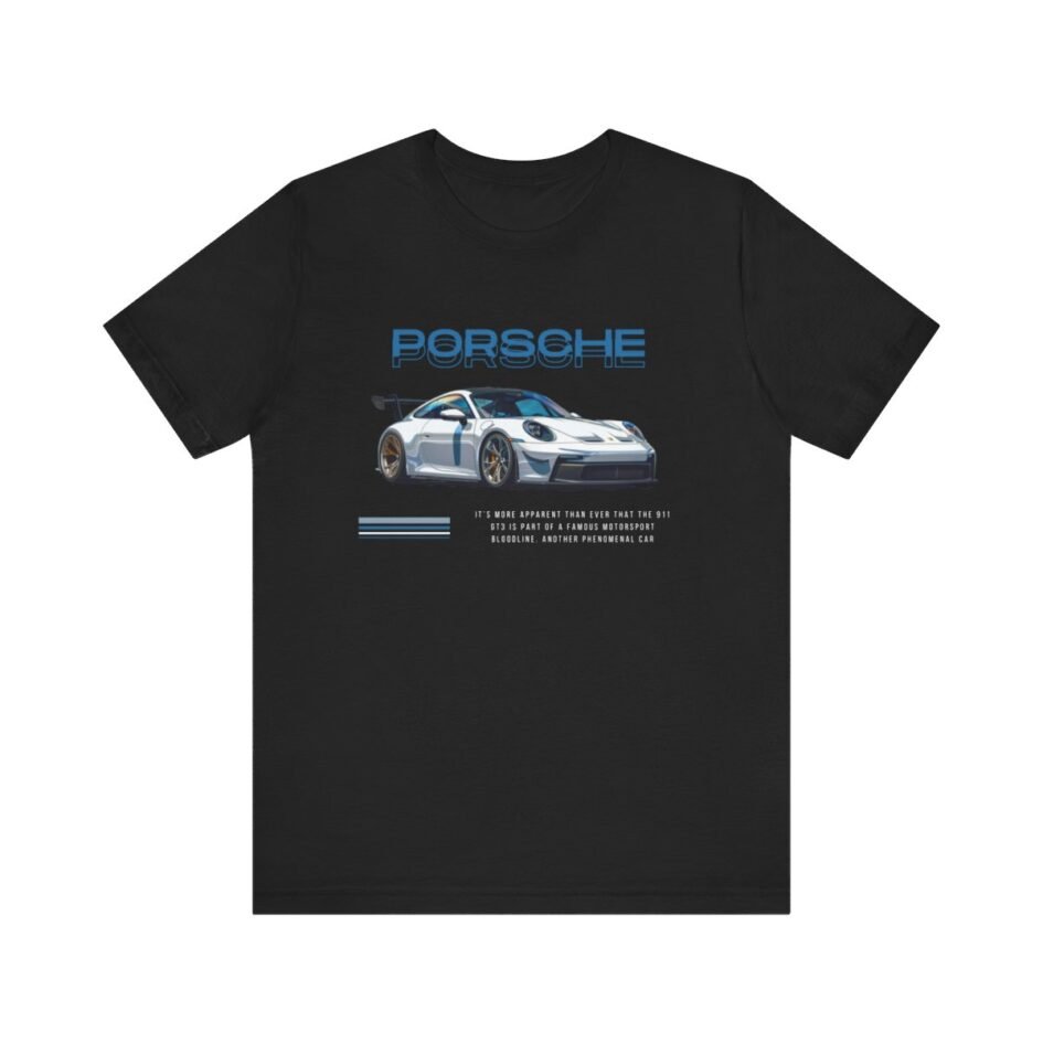 Porsche 911 Evolution T-Shirt featuring an illustration of the evolution of the legendary Porsche 911, crafted from 100% Airlume combed and ringspun cotton.