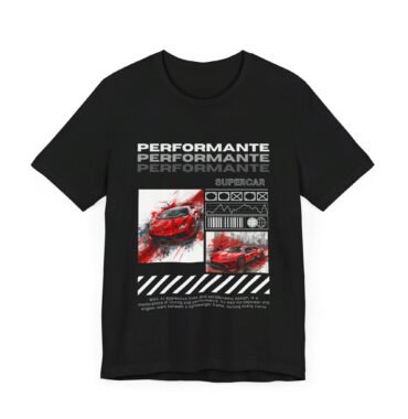 Premium t-shirt featuring abstract Lamborghini Huracan artwork, capturing the iconic lines of this Italian supercar with a naturally aspirated V10 engine.