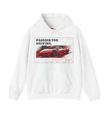 Red Lamborghini Huracan Hooded Sweatshirt featuring exclusive Huracan artwork